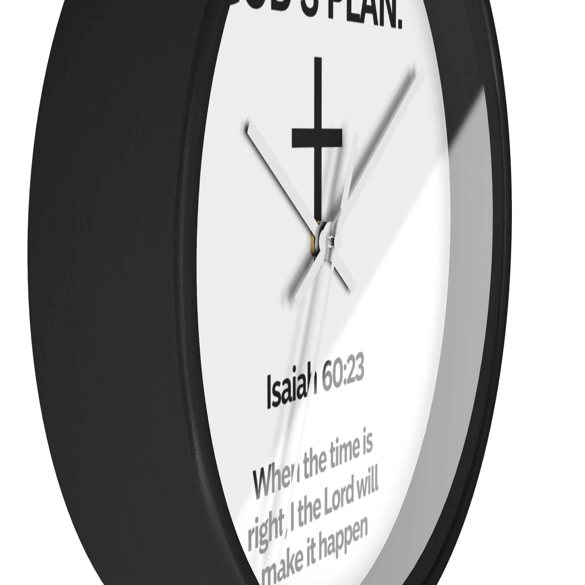 God’s Plan Christian Wall Clock – Isaiah 60:23 Scripture Faith Home Decor, Modern Black & White Inspirational Timepiece