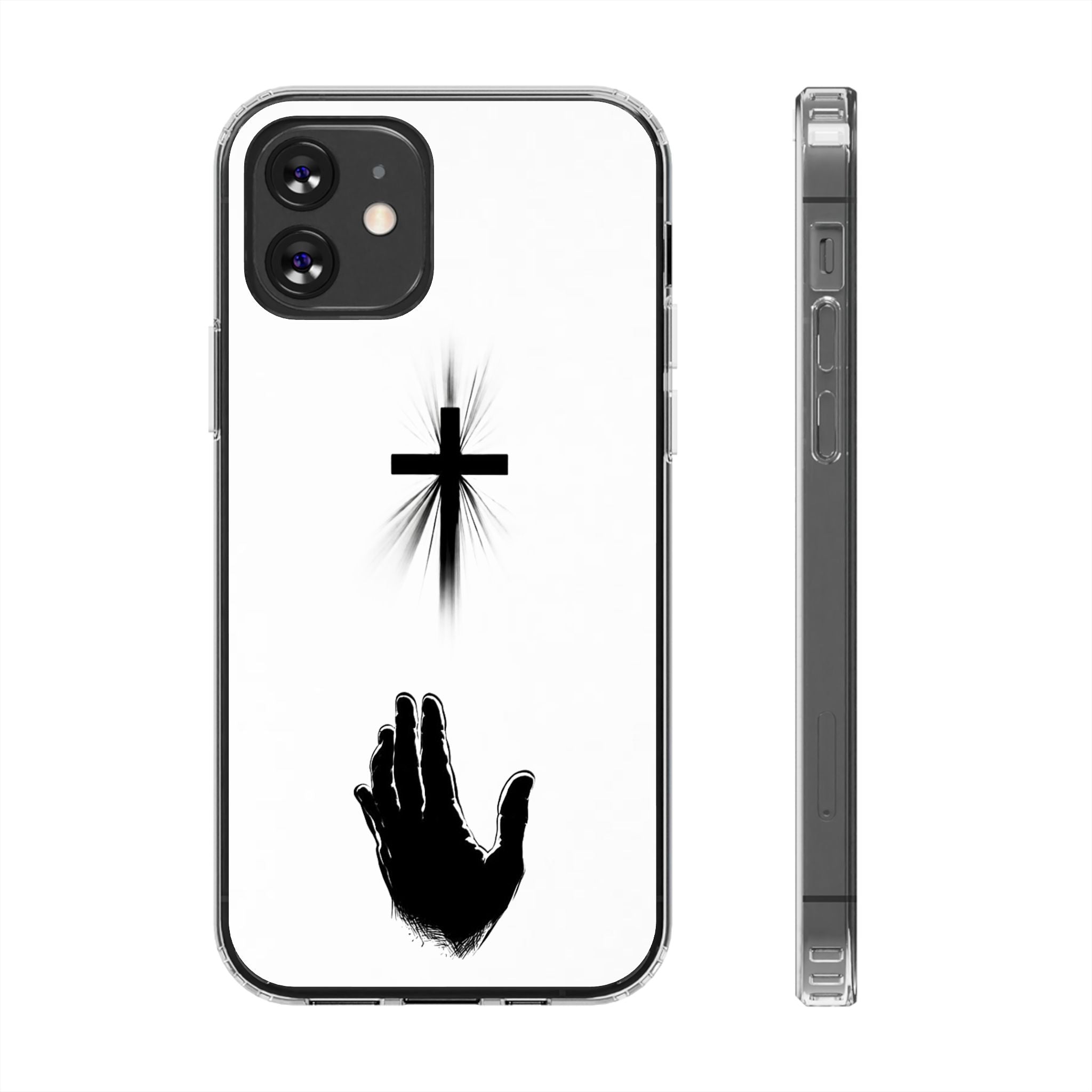 Faith Reaches Phone Case | Christian Cross & Hand Design | Minimal Faith Phone Case | Faith & Home Co