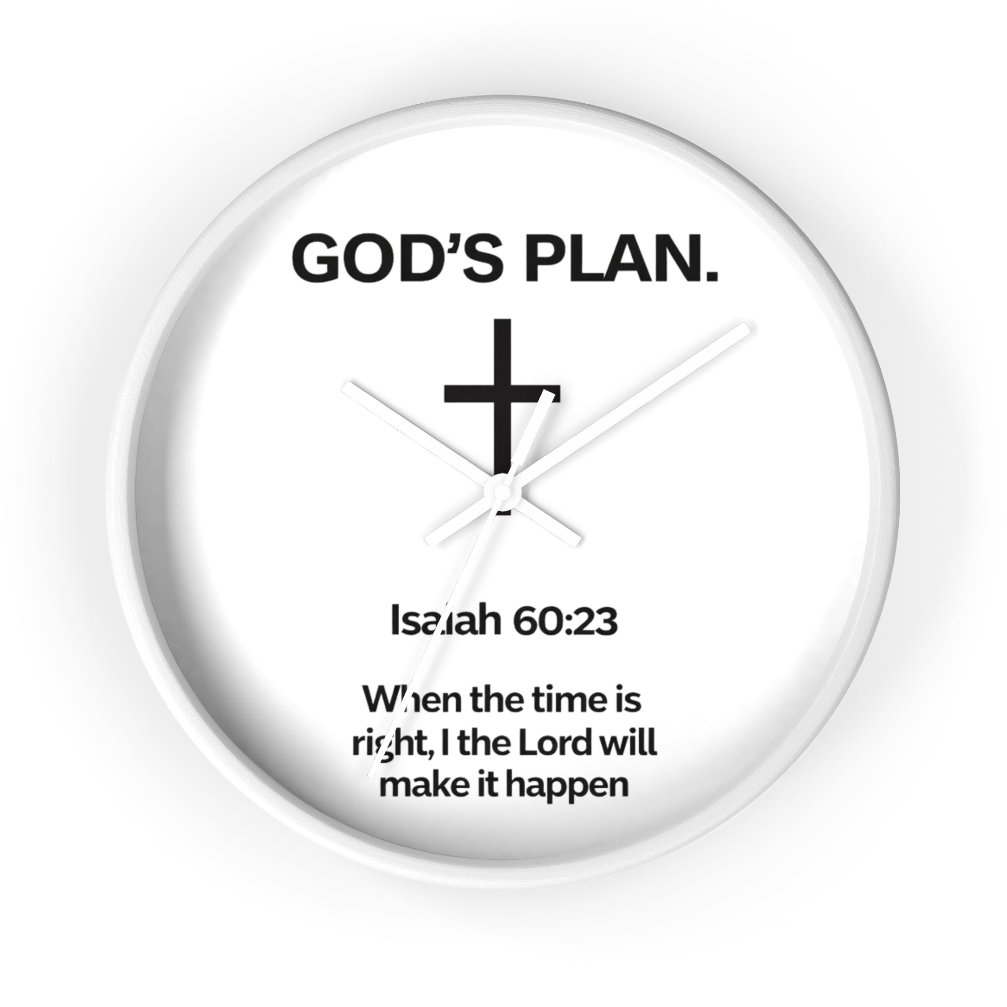 God’s Plan Christian Wall Clock – Isaiah 60:23 Scripture Faith Home Decor, Modern Black & White Inspirational Timepiece