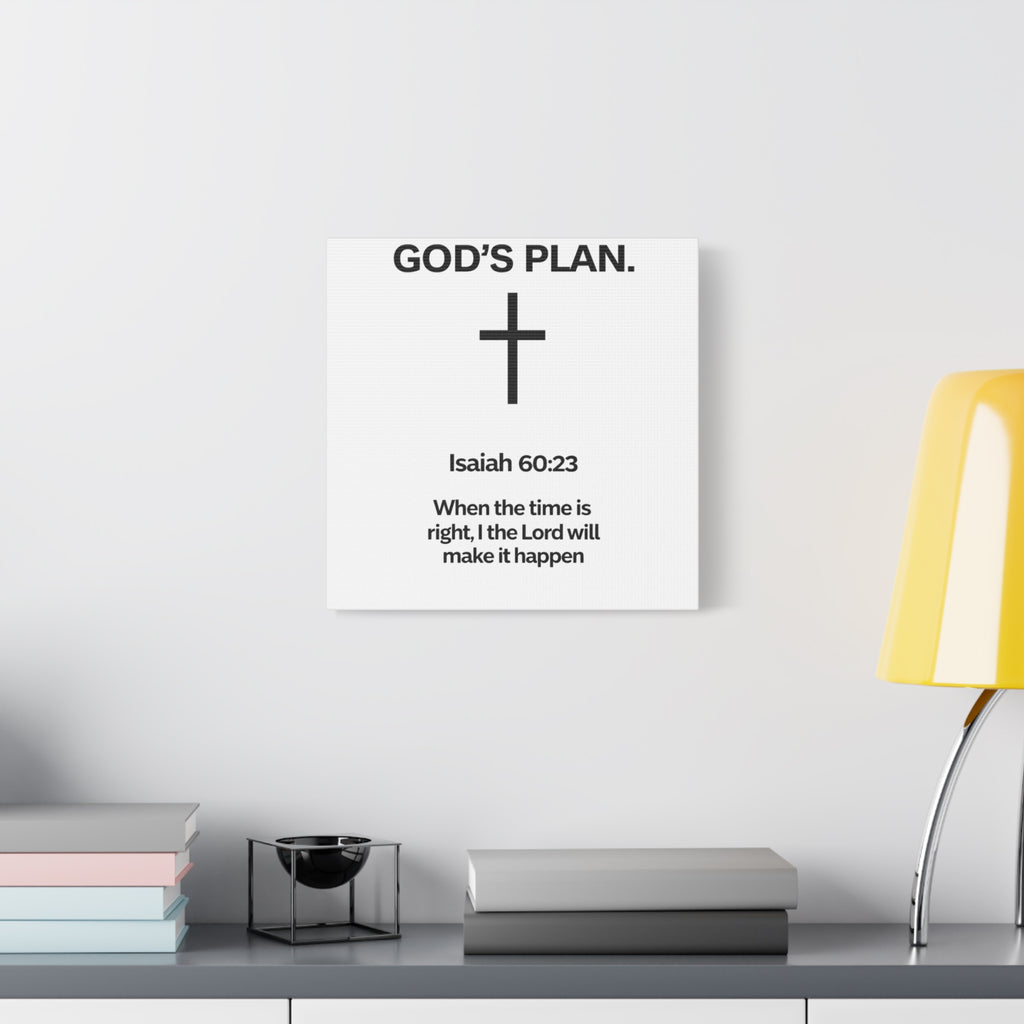 “God’s Plan” Christian Canvas Wall Art – Modern Scripture Decor for Home & Office