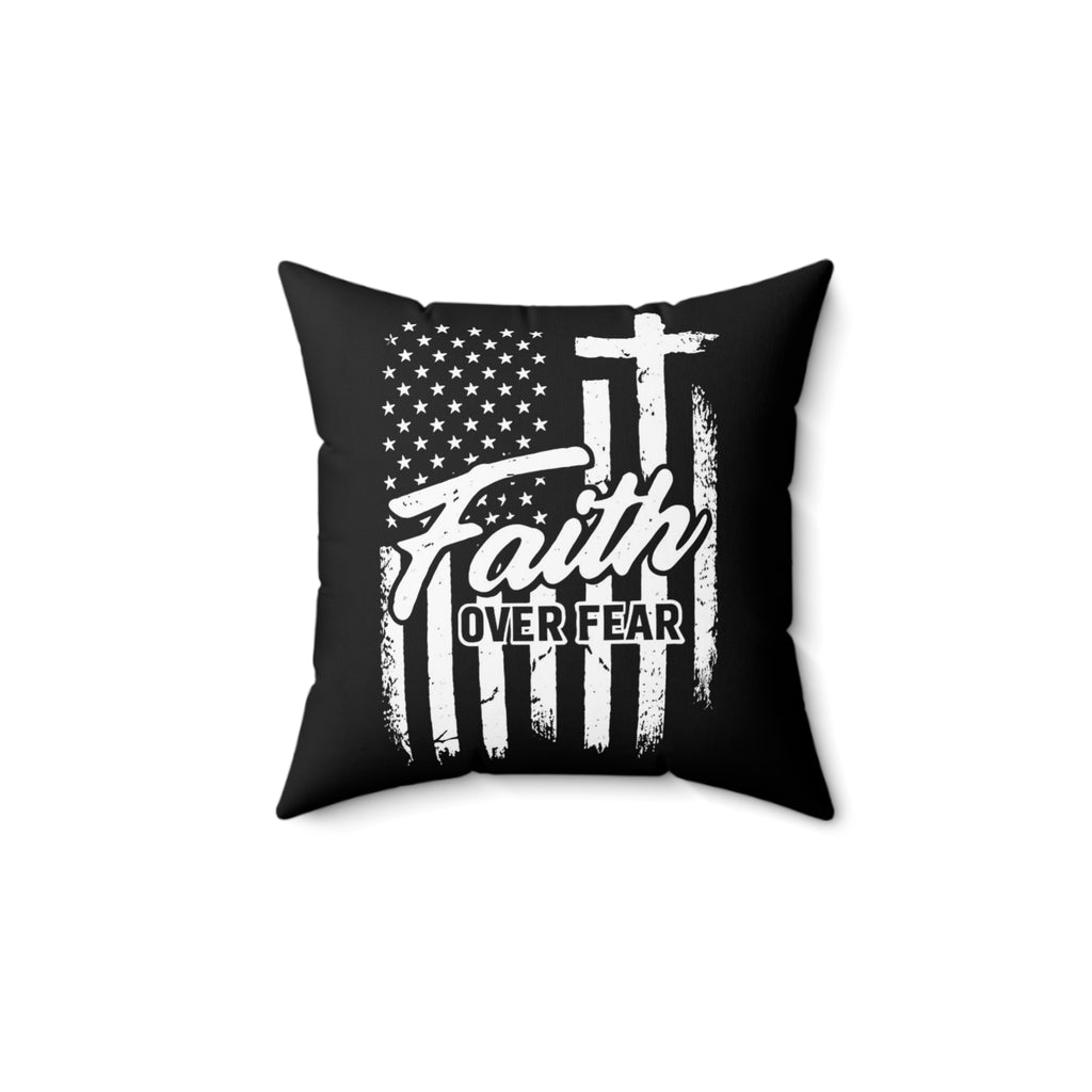 Freedom Throw Pillow – Minimalist Black and White Patriotic Cushion for Christian, Faith-Based Home Decor