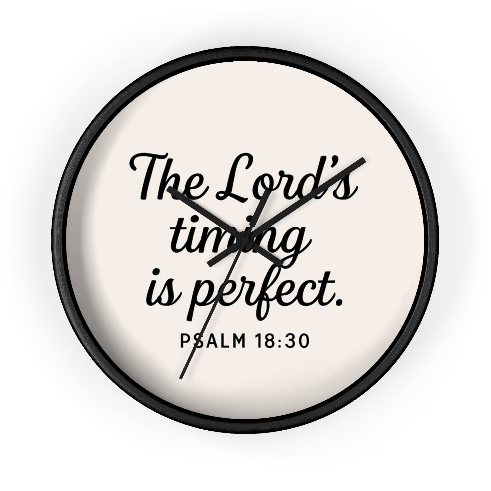 “The Lord’s Timing Is Perfect” Christian Wall Clock – Psalm 18:30 Faith-Inspired Home Décor | Faith & Home Co.