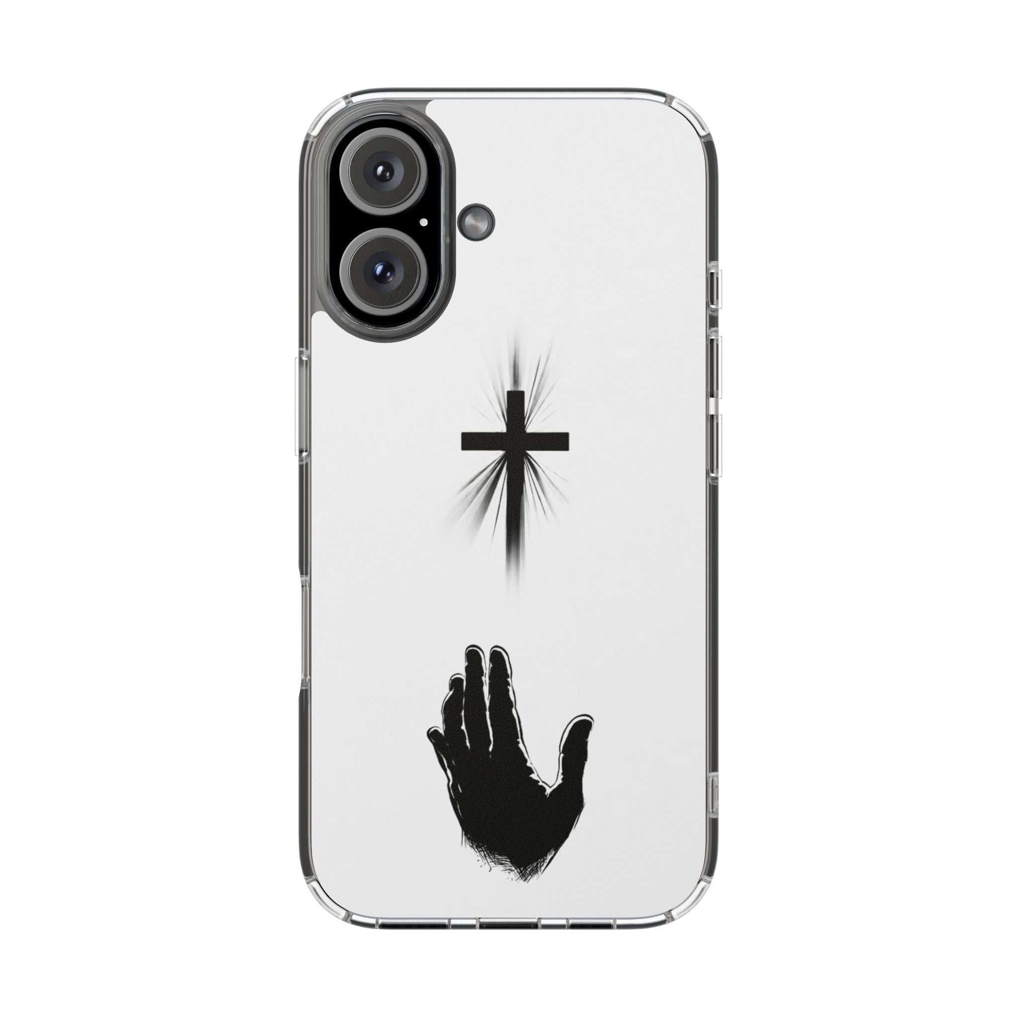 Faith Reaches Phone Case | Christian Cross & Hand Design | Minimal Faith Phone Case | Faith & Home Co
