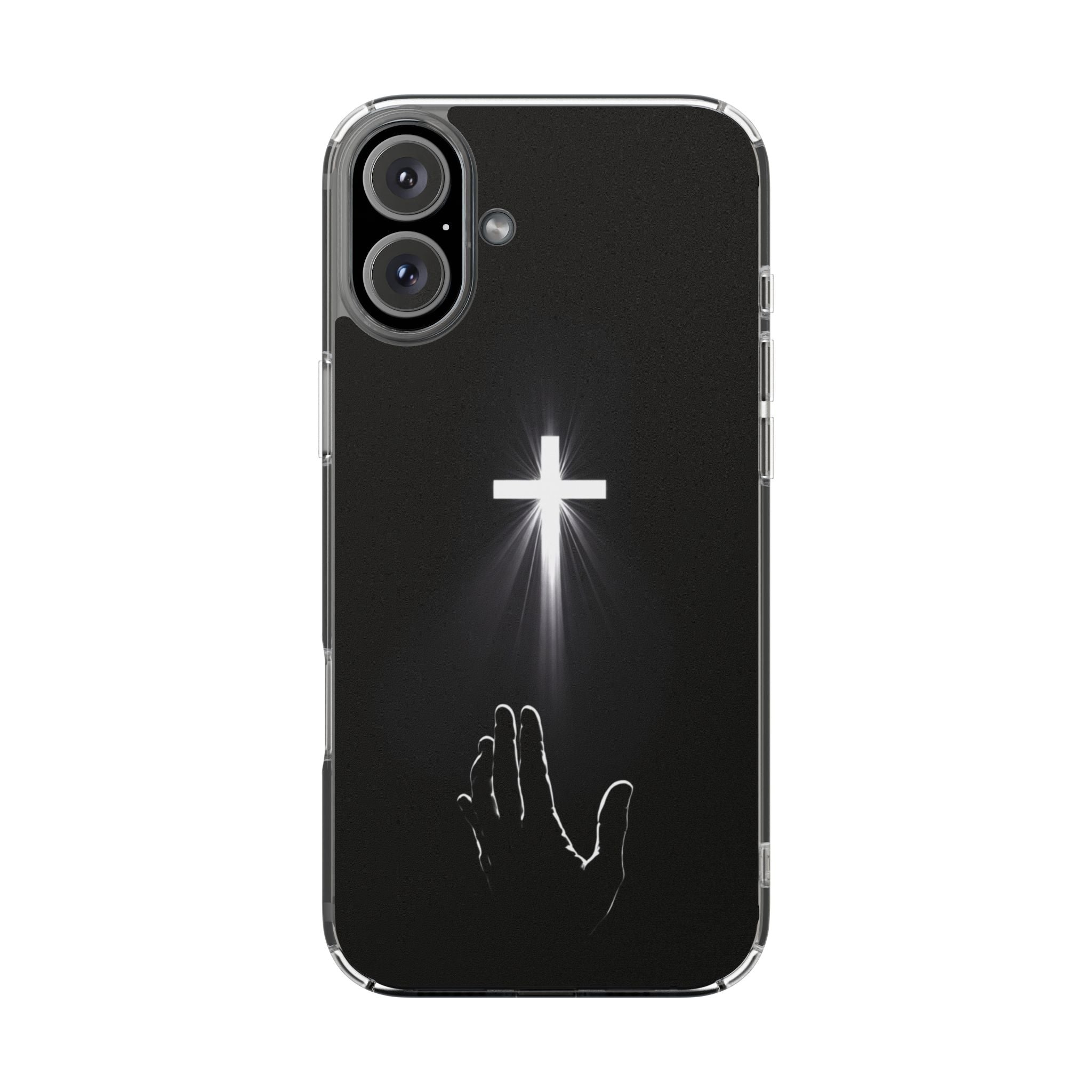 Christian Phone Case with Glowing Cross – Faith Over Fear Inspirational Protective iPhone Case | Religious Christian Cover