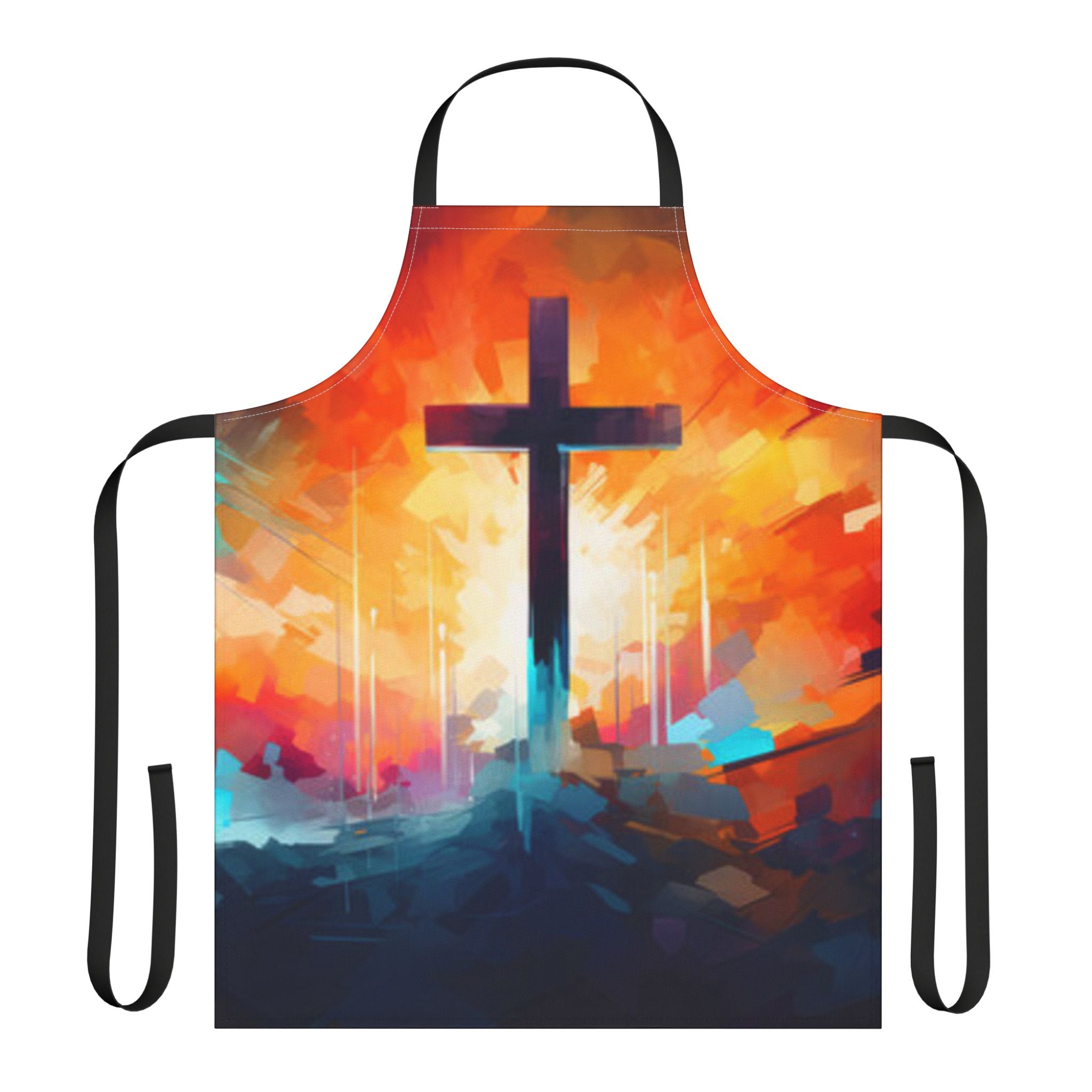 Radiant Cross Christian Kitchen Apron – Faith-Inspired Cooking & Baking Apron, Inspirational Christian Home Gift