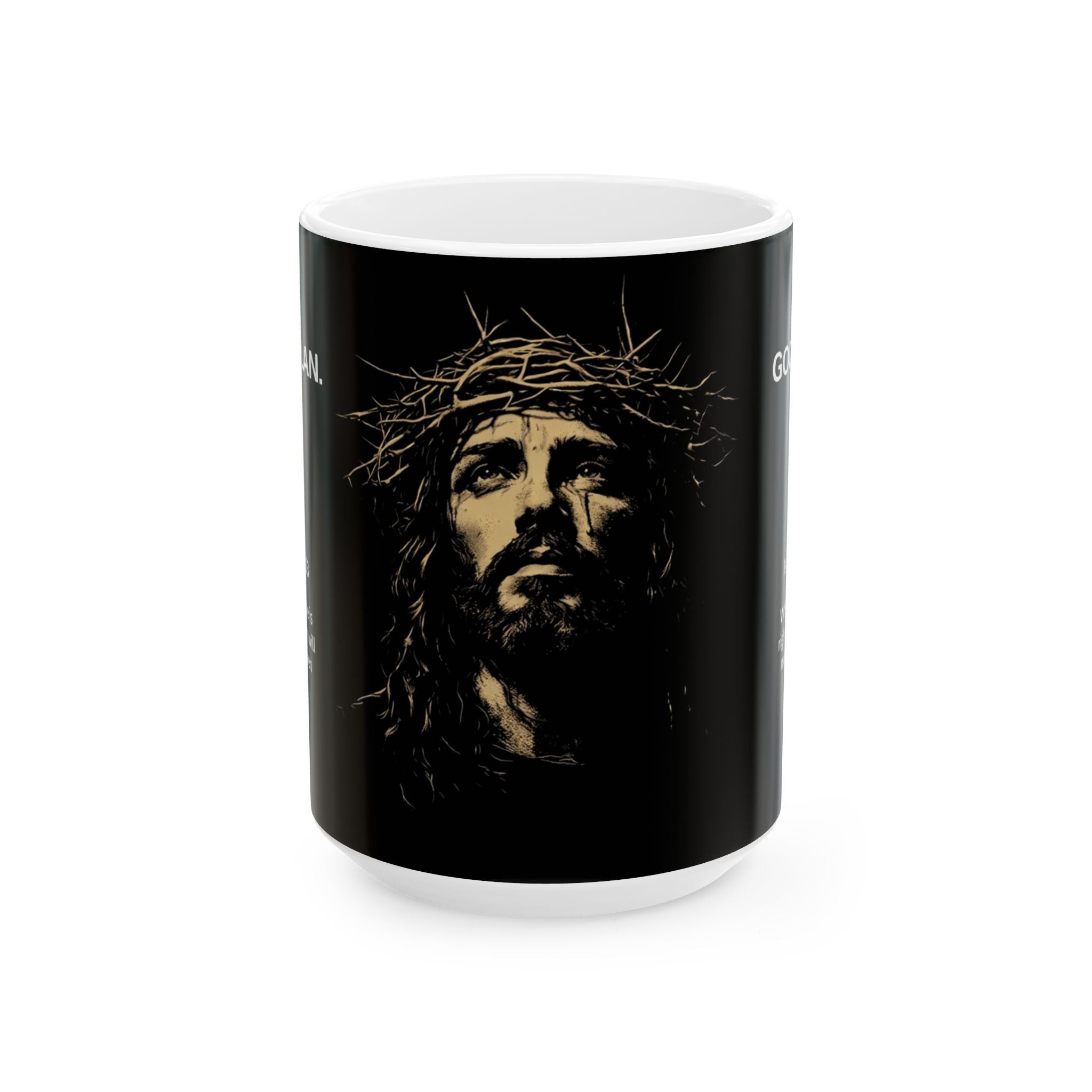God’s Plan Christian Coffee Mug – Isaiah 60:23 Scripture Black Ceramic Cup