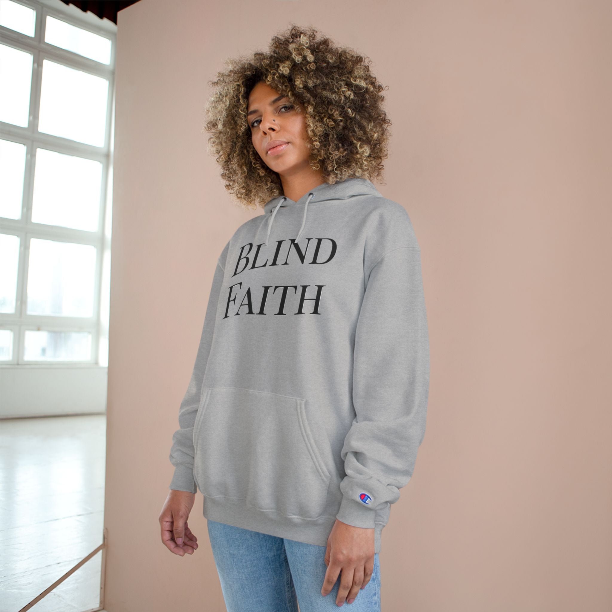 Blind Faith Hoodie | Minimalist Christian Champion Pullover | F&H Co. Back Print | Faith and Home Co