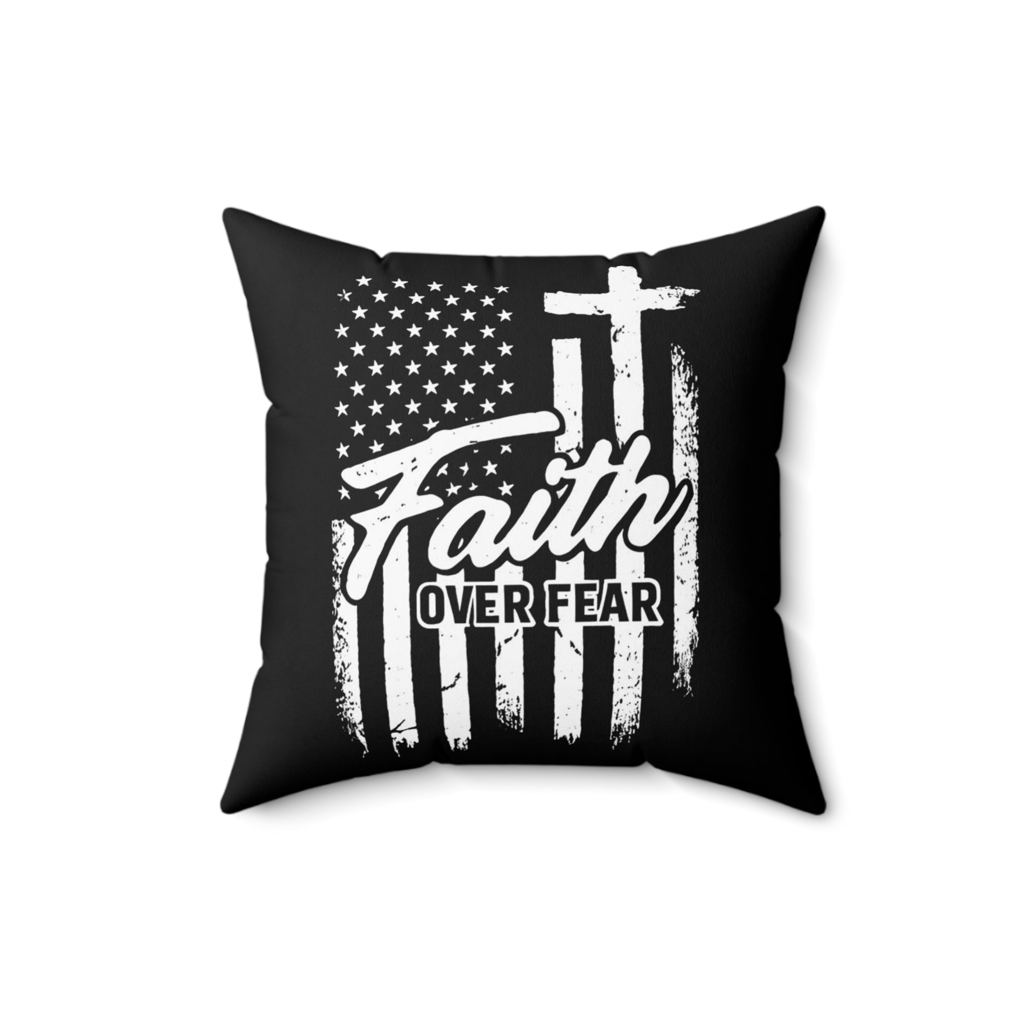Freedom Throw Pillow – Minimalist Black and White Patriotic Cushion for Christian, Faith-Based Home Decor