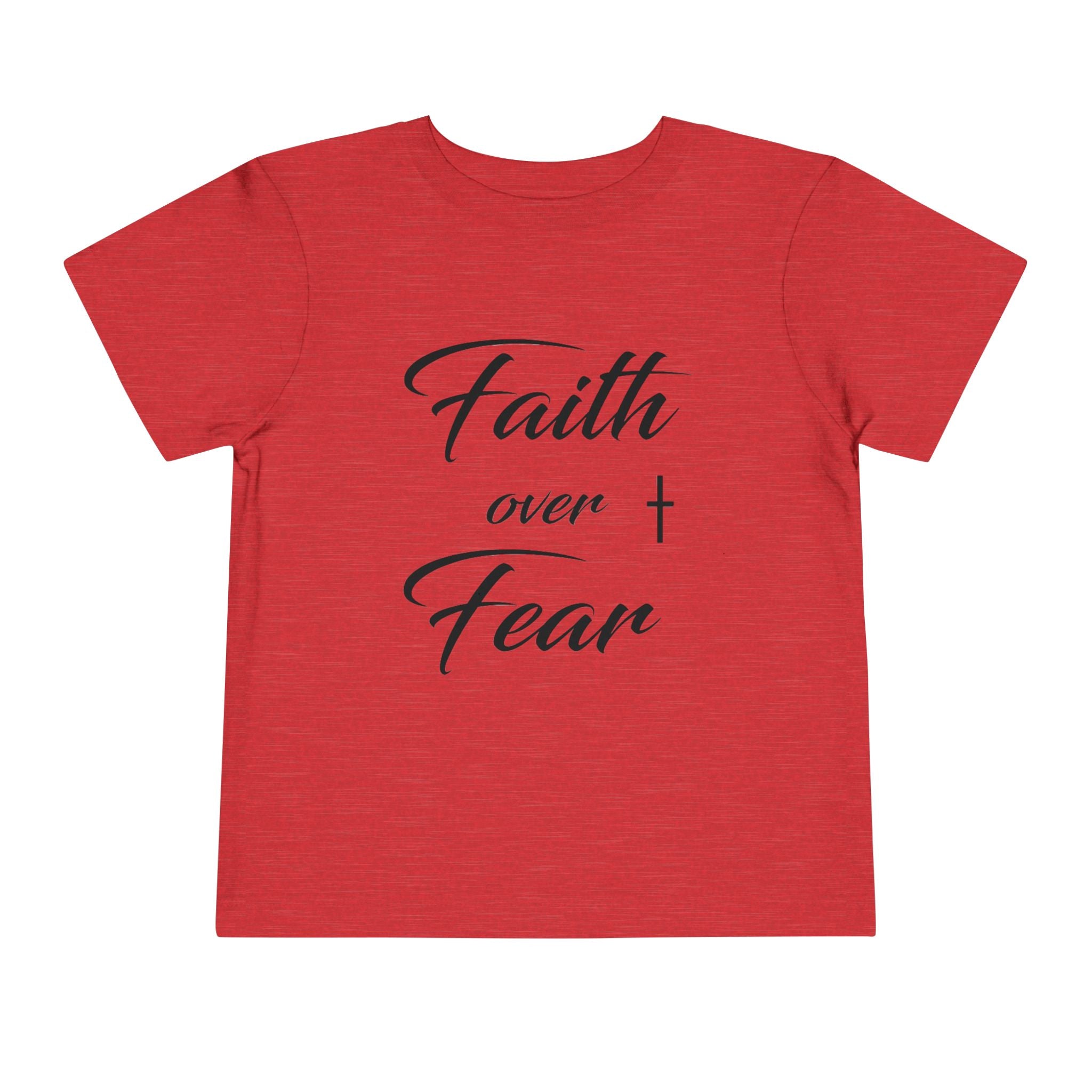Toddler Christian T-Shirt “Faith Over Fear” – Inspirational Faith-Based Tee for Boys & Girls