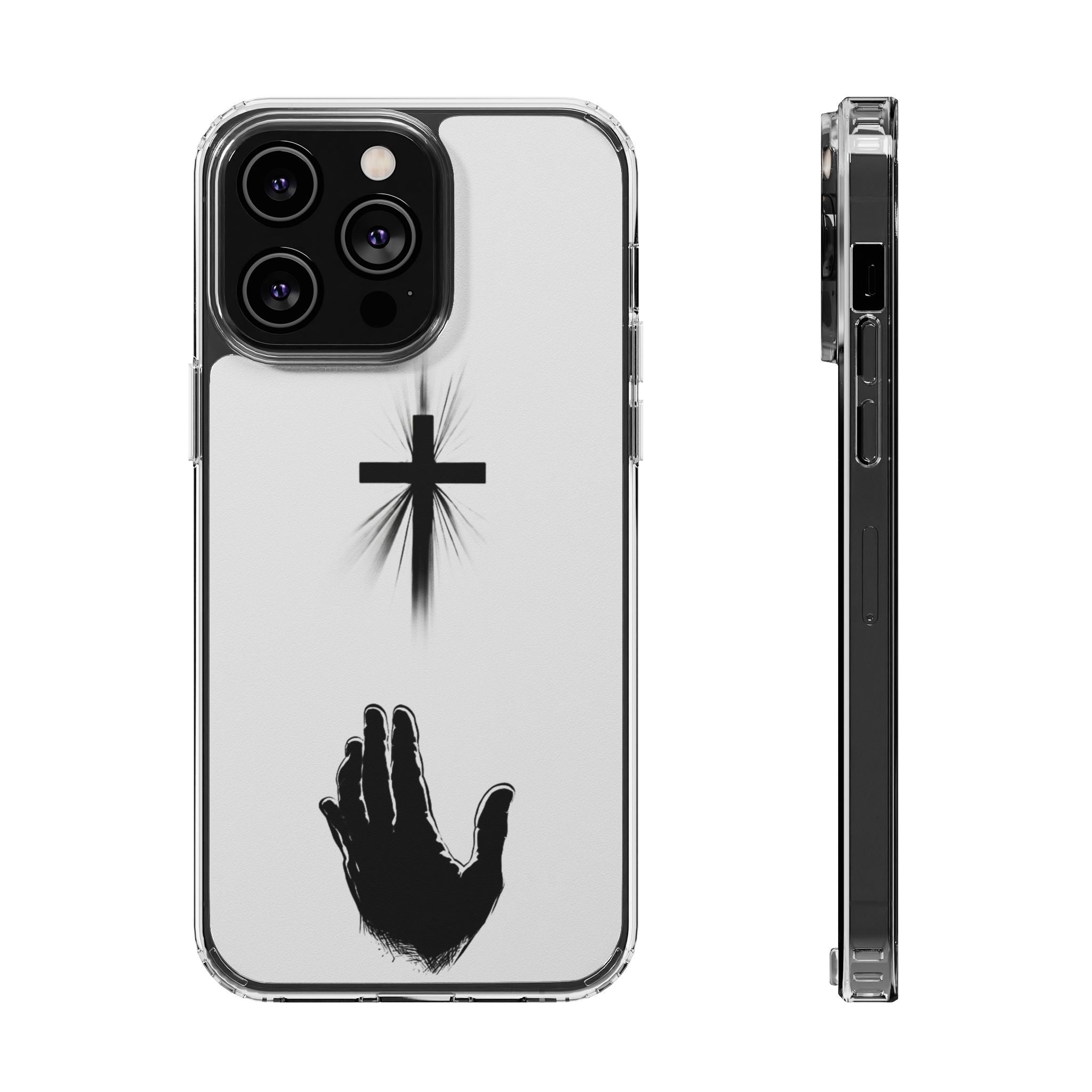 Faith Reaches Phone Case | Christian Cross & Hand Design | Minimal Faith Phone Case | Faith & Home Co