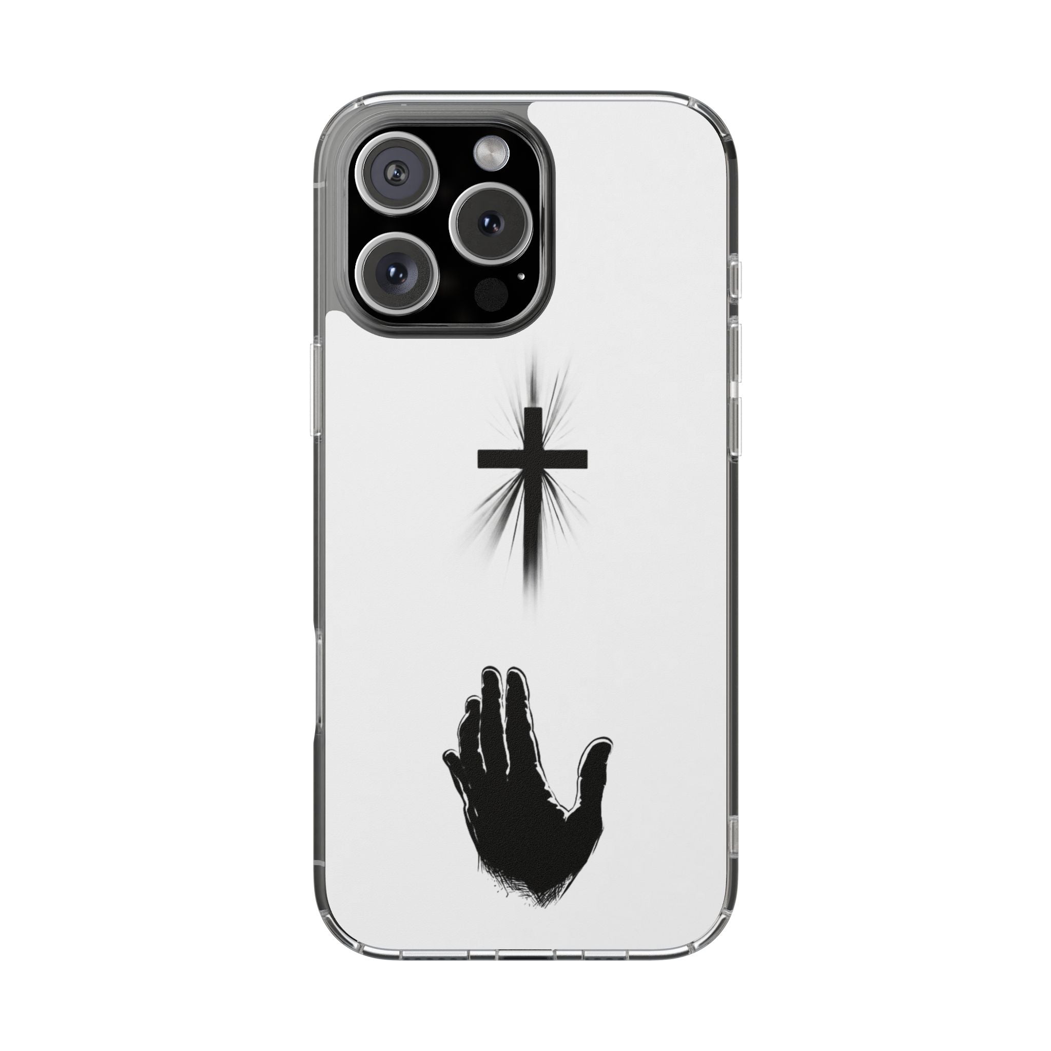 Faith Reaches Phone Case | Christian Cross & Hand Design | Minimal Faith Phone Case | Faith & Home Co