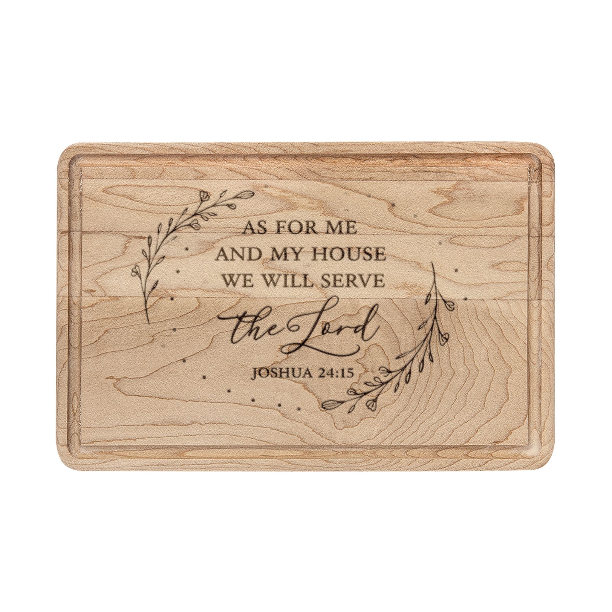 Personalized Christian Engraved Cutting Board – “As For Me and My House” Joshua 24:15 | Custom Faith-Based Kitchen Gift