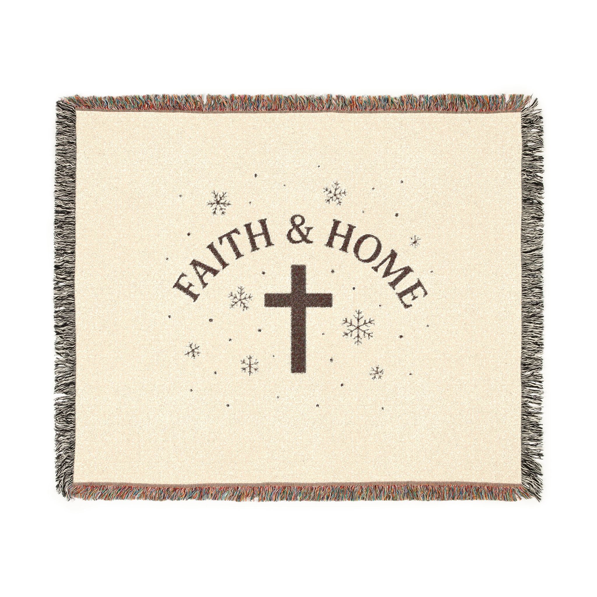 Faith & Home Christian Woven Blanket – Faith-Inspired Heirloom Throw with Cross | Faith & Home Co.